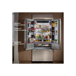 Kitchenaid® 24.2 Cu. Ft. 42"" Built-In French Door Bottom Mount Refrigerator with Platinum Interior KBFN542SPS