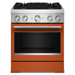 Kitchenaid® 30-Inch 4 Burner Commercial-Style Dual Fuel Range with No Preheat Air Fry Mode KFDS930SSC