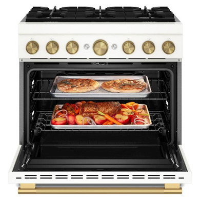 Kitchenaid® 36-Inch 6 Burner Commercial-Style Dual Fuel Range with No Preheat Air Fry Mode KFDS936SPL