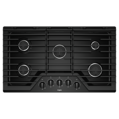 Whirlpool® 36-inch Gas Cooktop with EZ-2-Lift™ Hinged Cast-Iron Grates WCG55US6HB