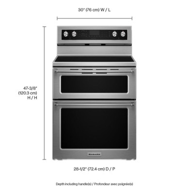 Kitchenaid® 30-Inch 5 elements Electric Double Oven Convection Range YKFED500ESS