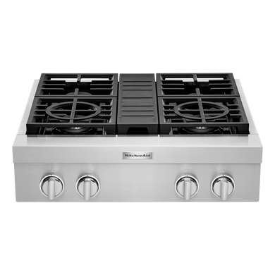 KitchenAid® 30'' 4-Burner Commercial-Style Gas Rangetop KCGC500JSS