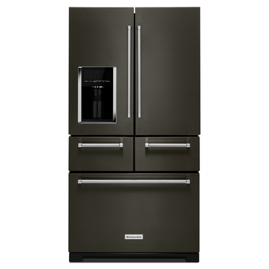 Kitchenaid® 25.8 Cu. Ft. 36" Multi-Door Freestanding Refrigerator with Platinum Interior Design and PrintShield™ Finish KRMF706EBS