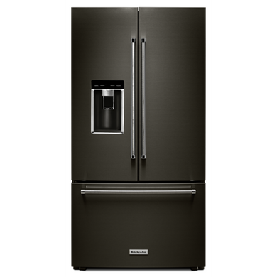 Kitchenaid® 23.8 cu. ft. 36" Counter-Depth French Door Platinum Interior Refrigerator with PrintShield™ Finish KRFC704FBS