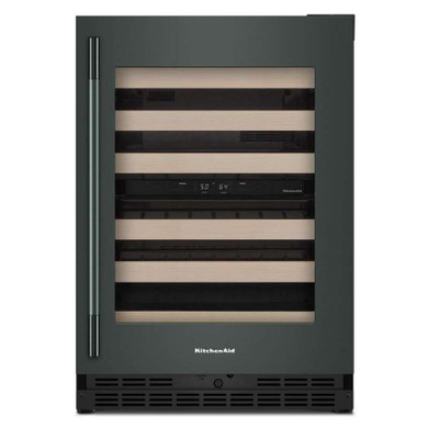 Kitchenaid® 24" Undercounter Wine Cellar with Full-Extension Wood-Front Racks KUWR524SJP