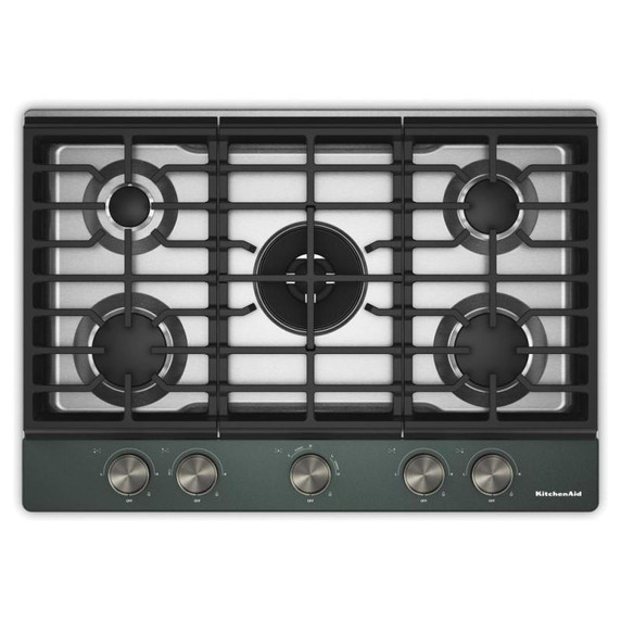 Kitchenaid® Gas-on-Metal Cooktop with an Integrated Wok Grate and CookShield™ Finish KCGK730SJP