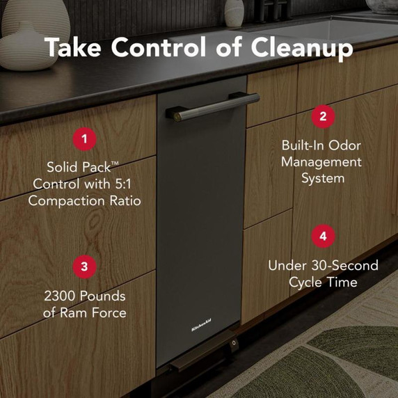 KitchenAid 15 in. Built-In Trash Compactor with Built-In Odor Management System KTTP515TBE