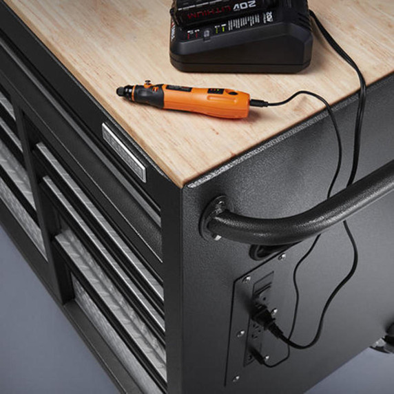 Gladiator® Premier 41 inch (104.1 cm) 9-drawer Mobile Tool Workbench with Solid Wood Top GAMT41HWJG