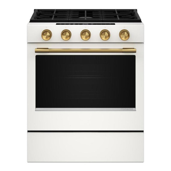Kitchenaid® 5.0 Cu. Ft. Smart Slide-in Gas Range with Convection Cooking Modes and 2-in-1 Burner KSGS530SPL