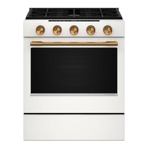 Kitchenaid® 5.0 Cu. Ft. Smart Slide-in Gas Range with Convection Cooking Modes and 2-in-1 Burner KSGS530SPL