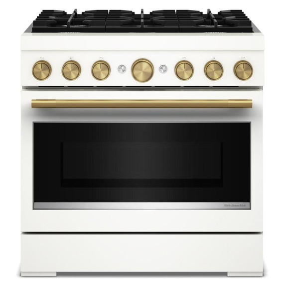 Kitchenaid® 36-Inch 6 Burner Commercial-Style Dual Fuel Range with No Preheat Air Fry Mode KFDS936SPL