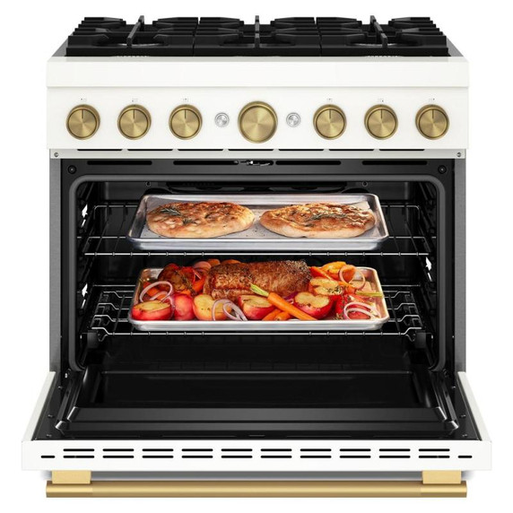 Kitchenaid® 36-Inch 6 Burner Commercial-Style Dual Fuel Range with No Preheat Air Fry Mode KFDS936SPL