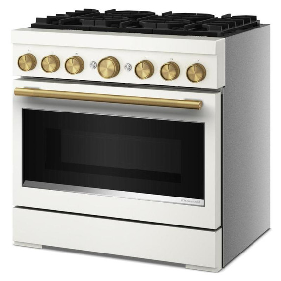 Kitchenaid® 36-Inch 6 Burner Commercial-Style Dual Fuel Range with No Preheat Air Fry Mode KFDS936SPL