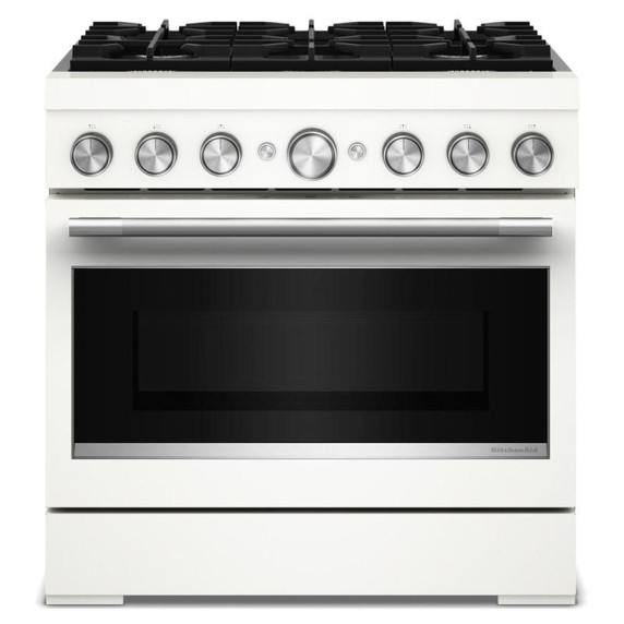 Kitchenaid® 36-Inch 6 Burner Commercial-Style Dual Fuel Range with No Preheat Air Fry Mode KFDS936SPL