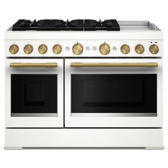 KitchenAid® 48-Inch 6 Burner Commercial-Style Dual Fuel Range with Griddle KFDD948SPL