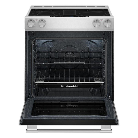 Kitchenaid® 30-Inch 4-Element Electric Downdraft Slide-In Range KSEV730TPS