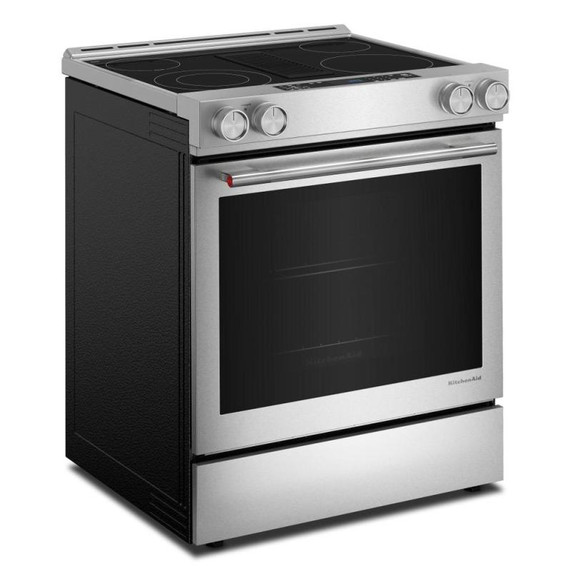 Kitchenaid® 30-Inch 4-Element Electric Downdraft Slide-In Range KSEV730TPS