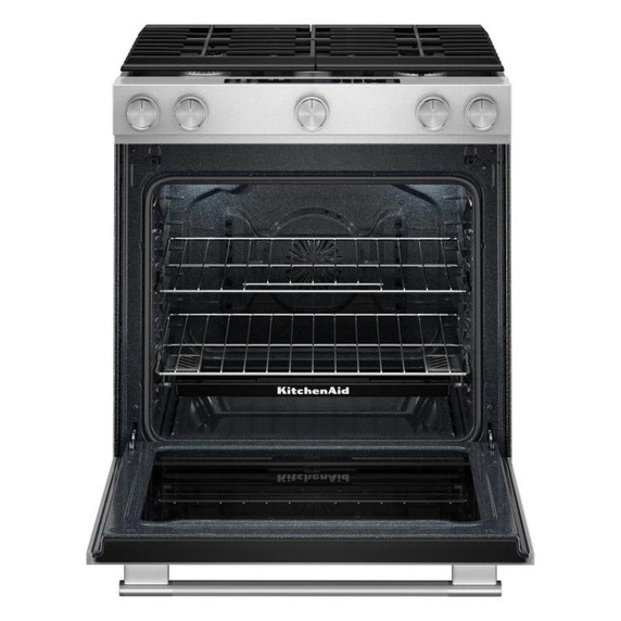 Kitchenaid® 30-Inch 5-Burner Dual Fuel Convection Slide-In Range with Baking Drawer KSDS730TPS