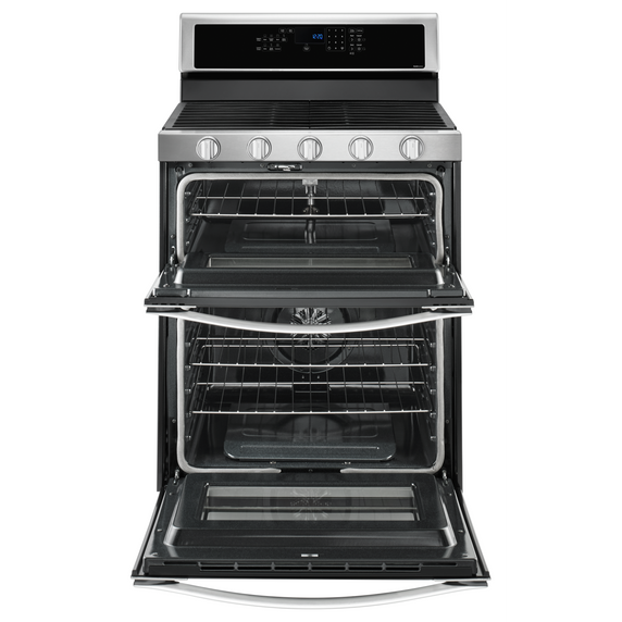 Whirlpool® 6.0 Cu. Ft. Gas Double Oven Range with EZ-2-Lift™ Hinged Grates WGG745S0FS