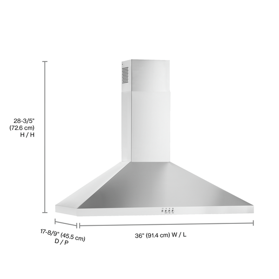 Whirlpool® 36 Chimney Wall Mount Range Hood WVW53UC6LS