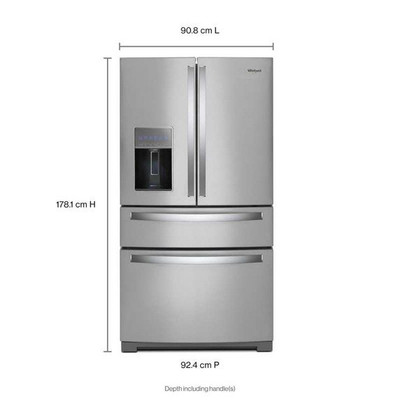 Whirlpool® 36-inch Wide 4 Door Refrigerator with Prep and Store Bins - 26 Cu. Ft. WRMF7736PZ
