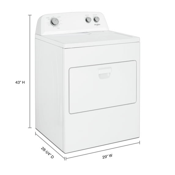 Whirlpool® 7.0 cu. ft. Top Load Electric Dryer with AutoDry™ Drying System YWED4850HW