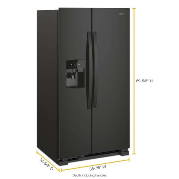 Whirlpool® 36-inch Wide Side-by-Side Refrigerator - 25 cu. ft. WRS325SDHB