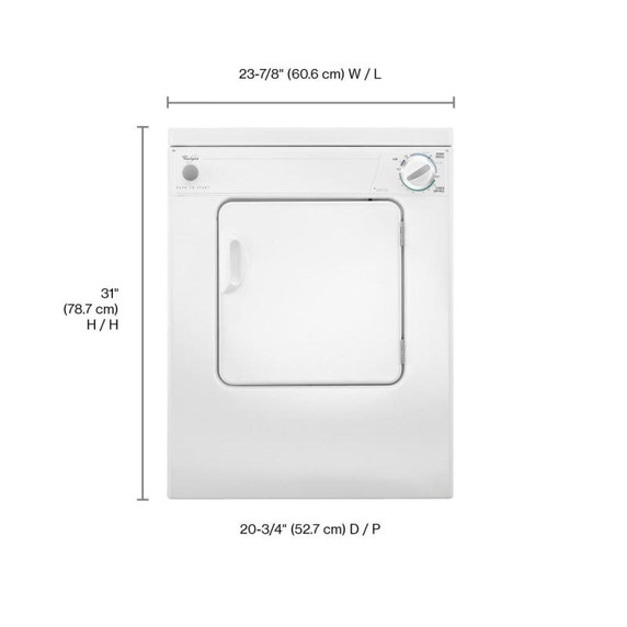Whirlpool® 3.4 cu.ft. Compact Electric Dryer with AccuDry™ Drying System LDR3822PQ