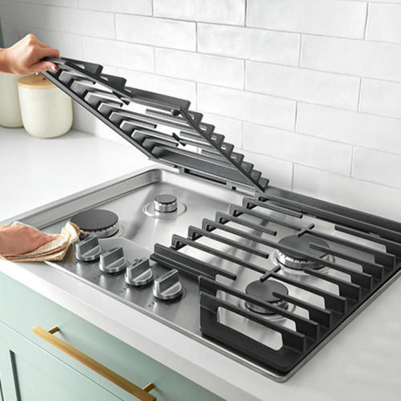 Whirlpool® 30-inch Gas Cooktop with EZ-2-Lift™ Hinged Cast-Iron Grates WCGK5030PB