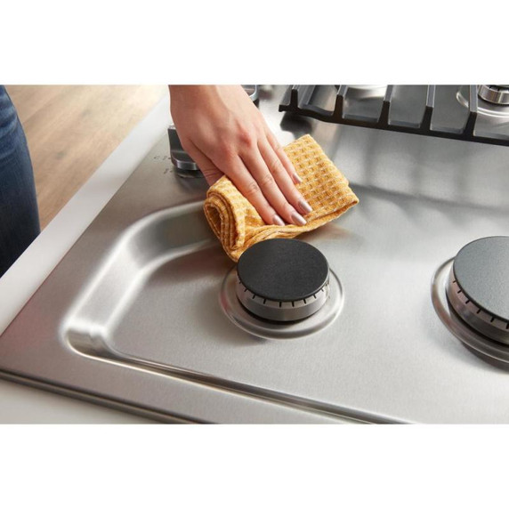 Whirlpool® 30-inch Gas Cooktop with EZ-2-Lift™ Hinged Cast-Iron Grates WCGK5030PB