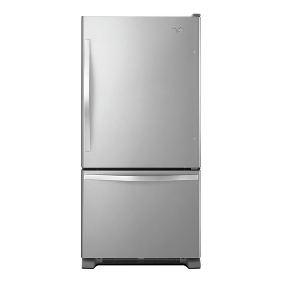 Whirlpool® 33-inches wide Bottom-Freezer Refrigerator with SpillGuard™ Glass Shelves - 22 cu. ft WRB322DMBM