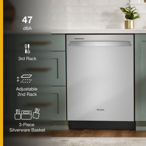 Whirlpool® 24” Stainless Steel Dishwasher with AI Intelligent Wash System - 47 dBA WDT750SAKZ