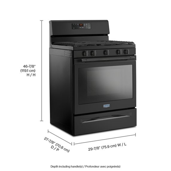 Maytag® 30-inch Wide Gas Range With 5th Oval Burner - 5.0 Cu. Ft. MGR6600FB