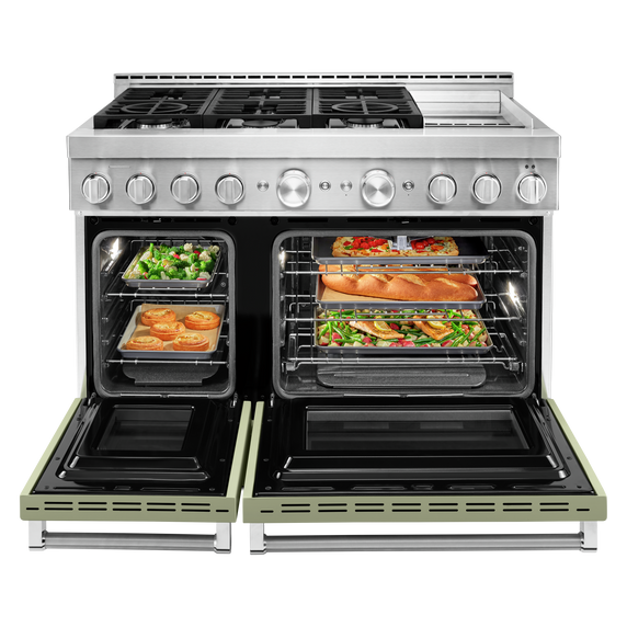 KitchenAid® 48'' Smart Commercial-Style Gas Range with Griddle KFGC558JAV