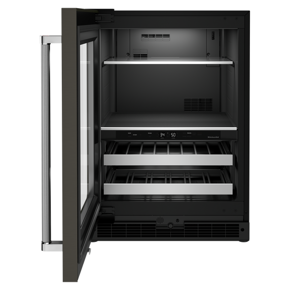 Kitchenaid® 24 Beverage Center with Glass Door and Metal-Front Racks and PrintShield™ Finish KUBL314KBS