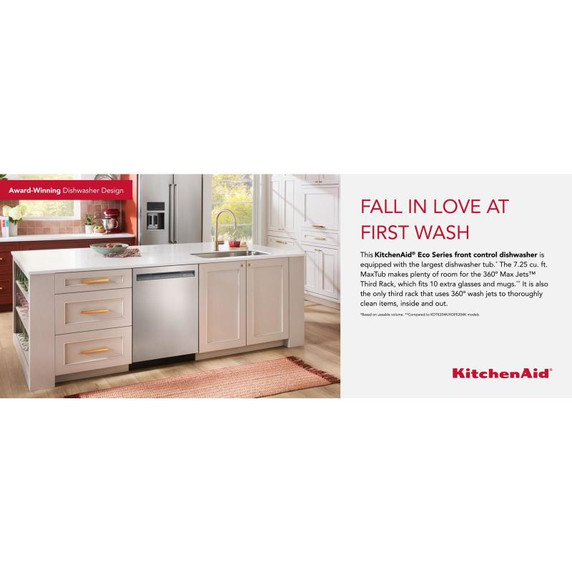 Kitchenaid® 44 dBA Dishwasher in PrintShield™ Finish with 360° Max Jets™ Third Rack KDFM404KPS