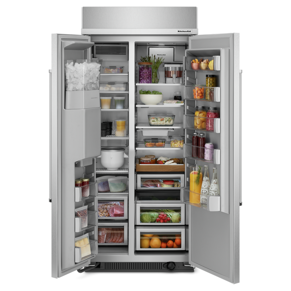 Kitchenaid® 20.8 Cu. Ft. 36 Built-In Side-by-Side Refrigerator with Ice and Water Dispenser KBSD706MPS