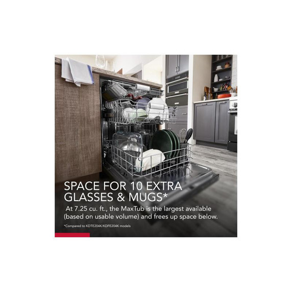 Kitchenaid® 44 dBA Dishwasher in PrintShield™ Finish with 360° Max Jets™ Third Rack KDTM404KBS
