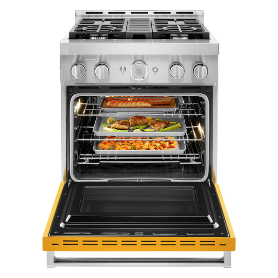 KitchenAid® 30'' Smart Commercial-Style Gas Range with 4 Burners KFGC500JYP