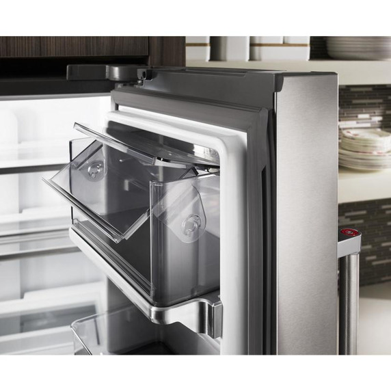 Kitchenaid® 23.8 cu. ft. 36" Counter-Depth French Door Platinum Interior Refrigerator with PrintShield™ Finish KRFC704FBS
