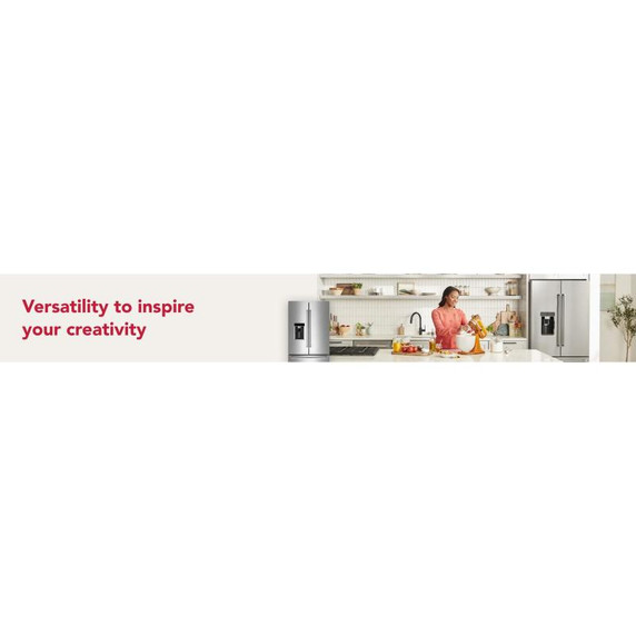 Kitchenaid® 23.8 cu. ft. 36" Counter-Depth French Door Platinum Interior Refrigerator with PrintShield™ Finish KRFC704FPS Kitchenaid® 23.8 cu. ft. 36" Counter-Depth French Door Platinum Interior Refrigerator with PrintShield™ Finish KRFC704FPS