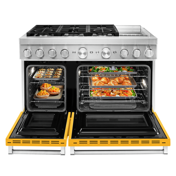 KitchenAid® 48'' Smart Commercial-Style Dual Fuel Range with Griddle KFDC558JYP