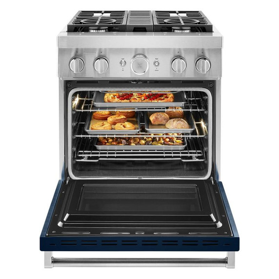 KitchenAid® 30'' Smart Commercial-Style Dual Fuel Range with 4 Burners KFDC500JIB