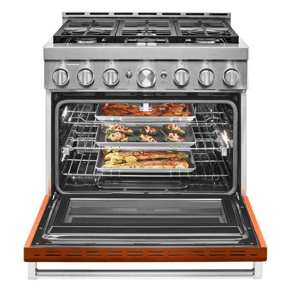 KitchenAid® 36'' Smart Commercial-Style Gas Range with 6 Burners KFGC506JSC