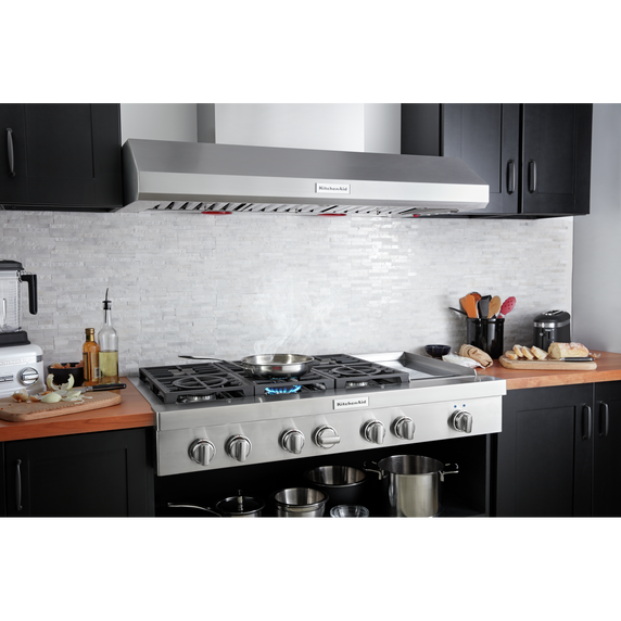 KitchenAid® 48'' 6-Burner Commercial-Style Gas Rangetop with Griddle KCGC558JSS