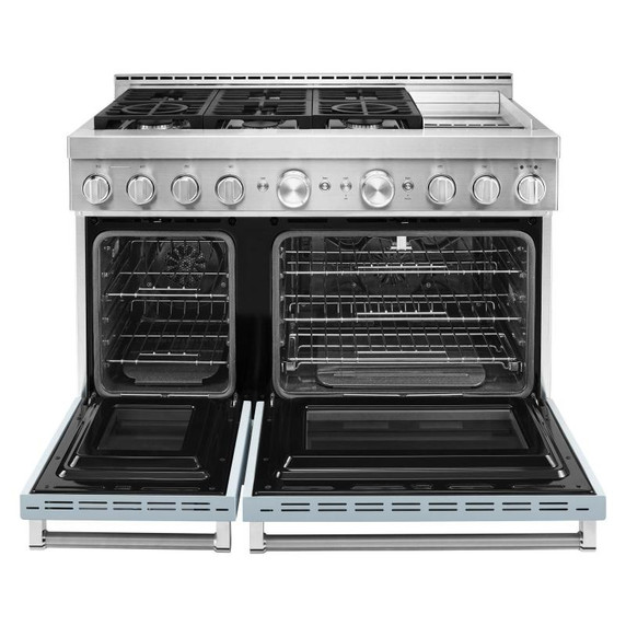 KitchenAid® 48'' Smart Commercial-Style Gas Range with Griddle KFGC558JMB
