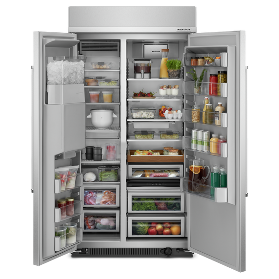 Kitchenaid® 25.1 Cu. Ft. 42 Built-In Side-by-Side Refrigerator with Ice and Water Dispenser KBSD702MPS