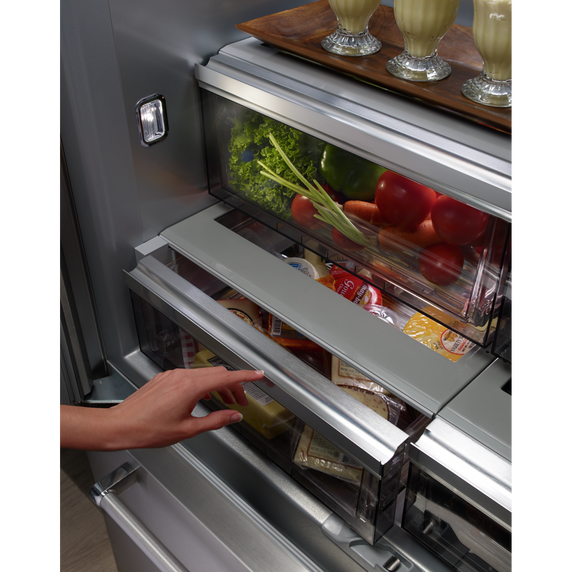 Kitchenaid® 24.2 Cu. Ft. 42 Width Built-In Stainless French Door Refrigerator with Platinum Interior Design KBFN502ESS