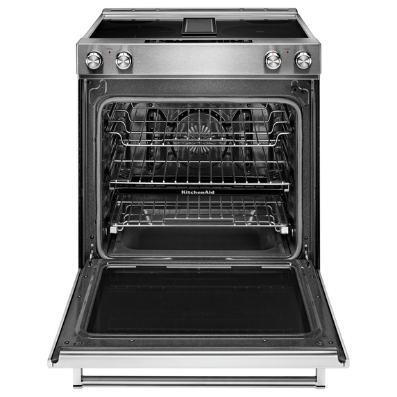 Kitchenaid® 30-Inch 4-Element Electric Downdraft Slide-In Range KSEG950ESS