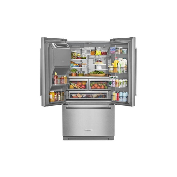 Kitchenaid® 26.8 Cu. Ft. Standard-Depth French Door Refrigerator with Exterior Ice and Water Dispenser KRFF577KPS Kitchenaid® 26.8 Cu. Ft. Standard-Depth French Door Refrigerator with Exterior Ice and Water Dispenser KRFF577KPS